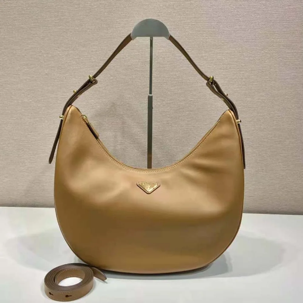 Prada Large Leather Shoulder Bag for Women in Brown