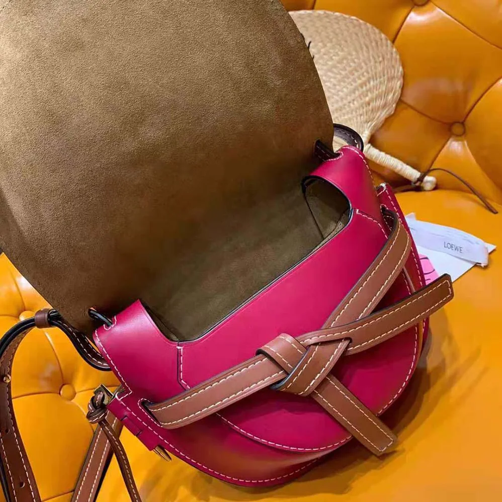 Loewe Small Gate Bag in Soft Calfskin for Women in Maroon Loewe Small Gate Bag in Soft Calfskin for Women in Maroon