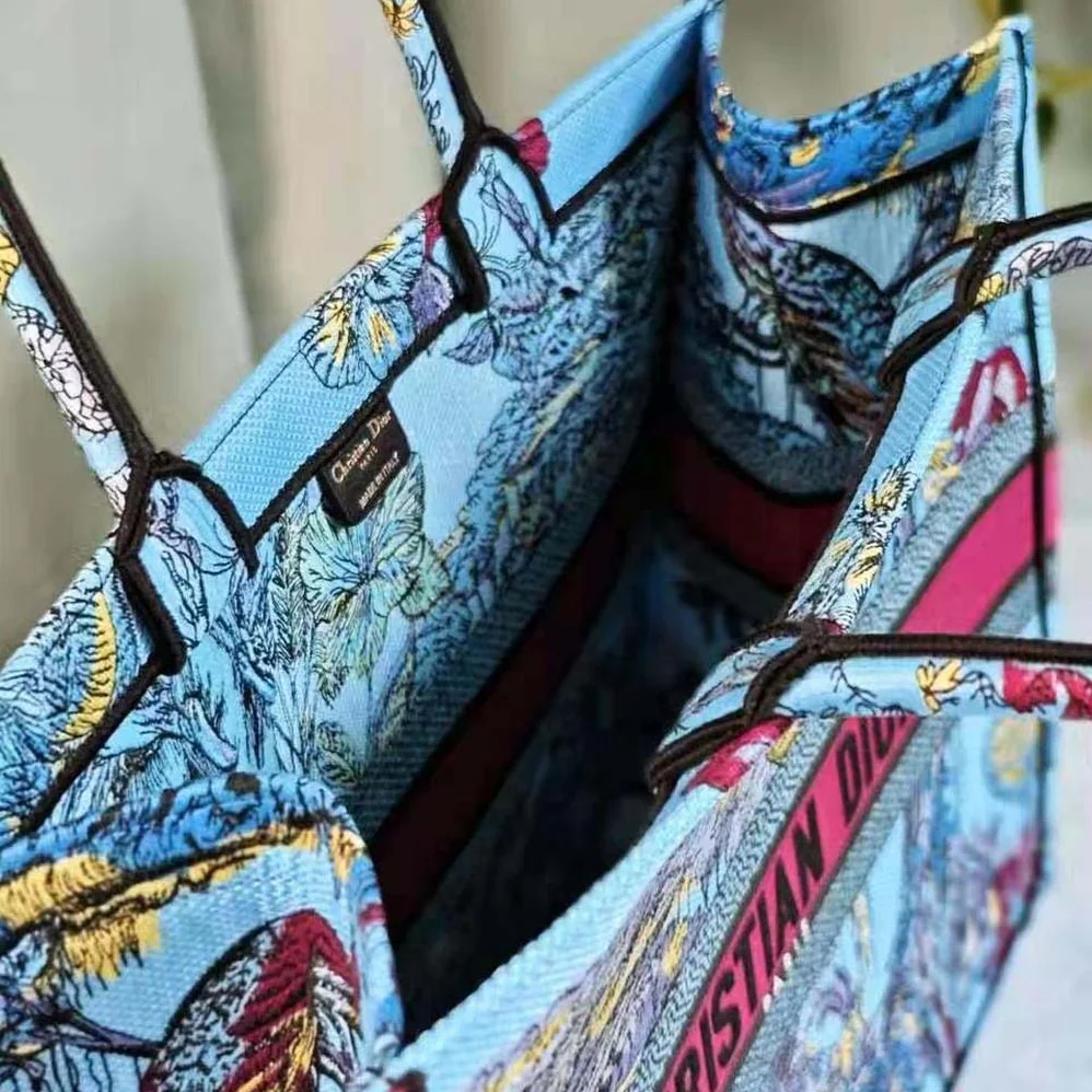 Dior Large Dior Book Tote Celestial Blue Multicolor Toile de Jouy Voyage Embroidery for Women Dior Large Dior Book Tote Celestial Blue Multicolor Toile de Jouy Voyage Embroidery for Women