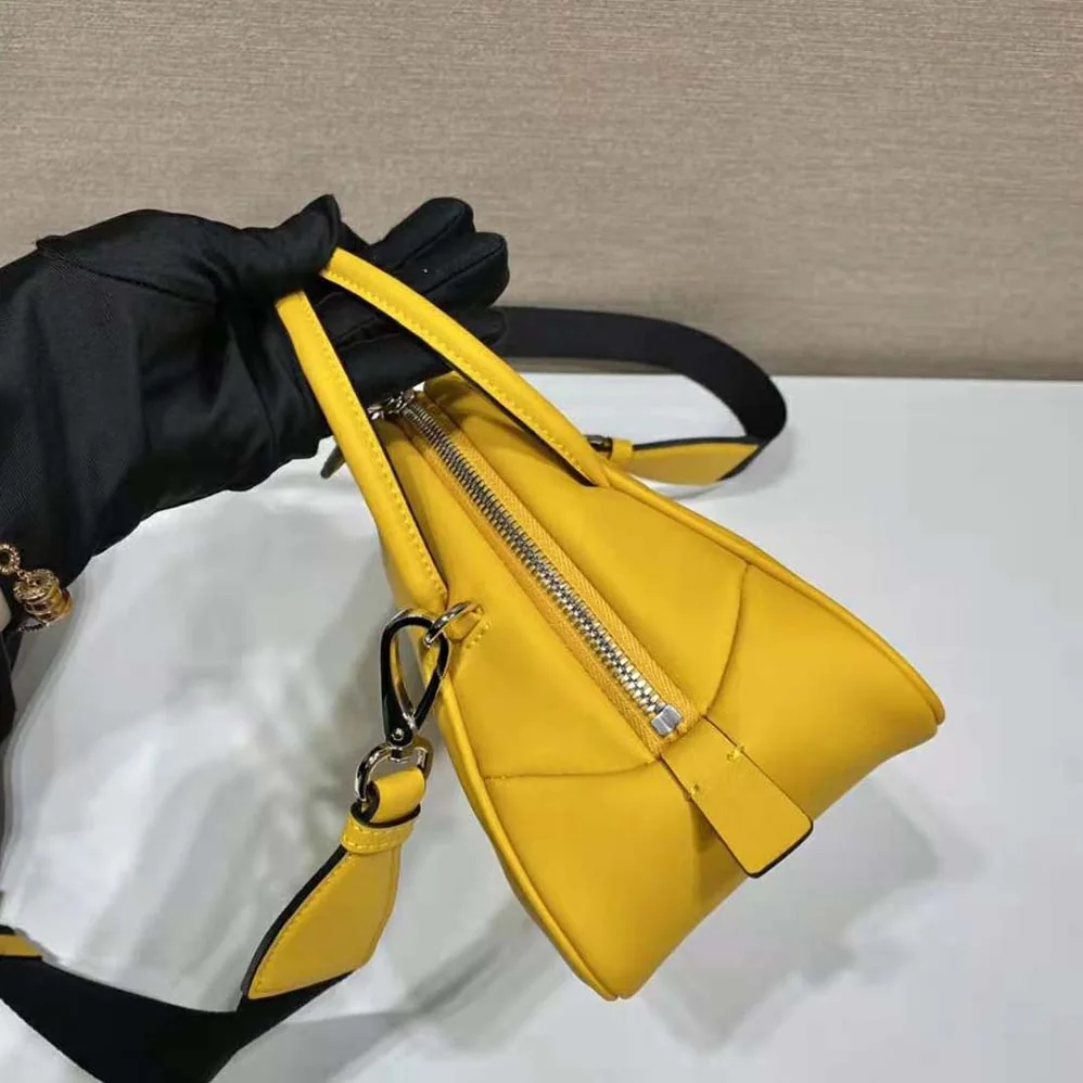 Prada Leather Prada Triangle Bag for Women in Yellow Prada Leather Prada Triangle Bag for Women in Yellow
