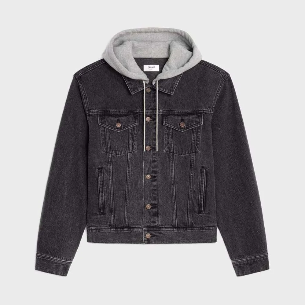 Celine Trucker Jacket in Charcoal Wash Denim for Men Celine Trucker Jacket in Charcoal Wash Denim for Men