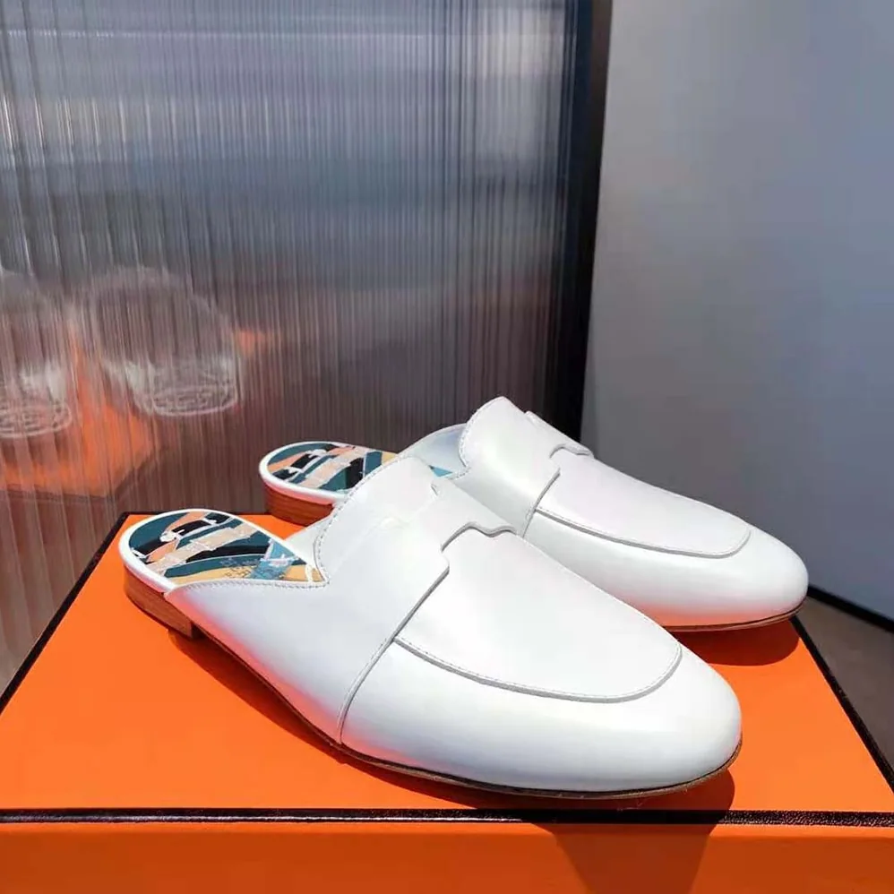 Hermes Catena Mule Mule in Supple Goatskin for Women in White Hermes Catena Mule Mule in Supple Goatskin for Women in White