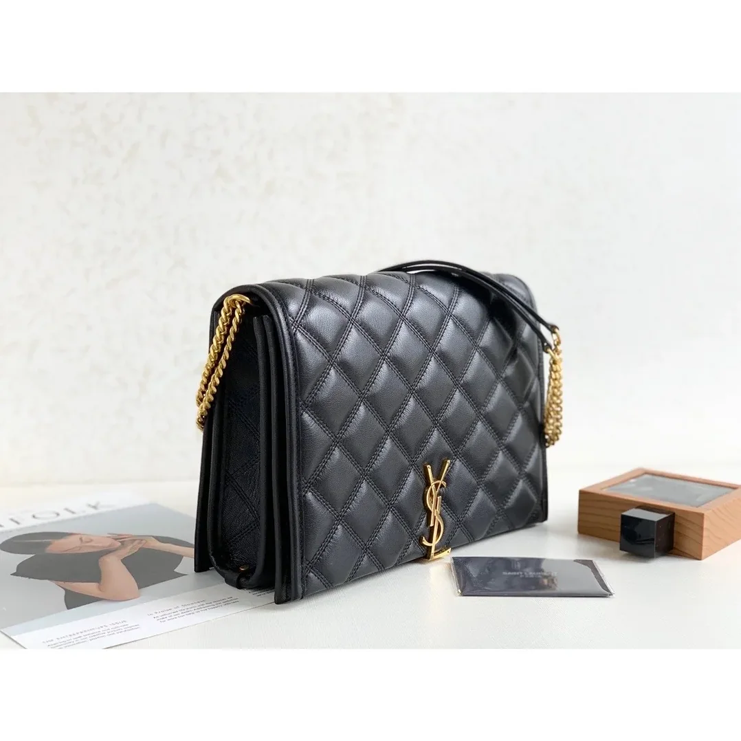 Saint Laurent Becky Small Shoulder Bag Black in YSL Saint Laurent Becky Small Shoulder Bag Black in YSL