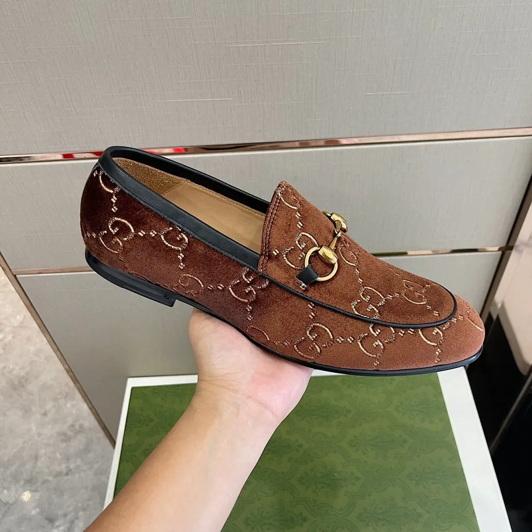 Gucci Jordan GG Velvet Loafer Brown Gucci Jordan GG Velvet Loafer Brown