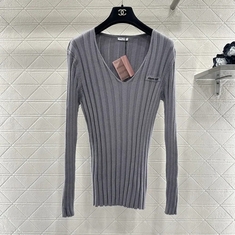Miu Miu Wool And Cashmere V for Women in Neck Sweater