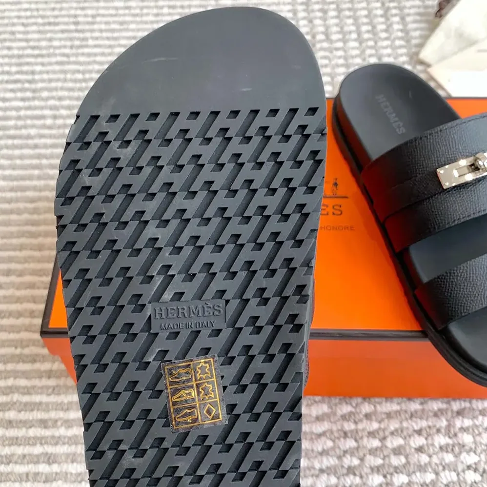Hermes Jackson Sandal for Unisex in Black Hermes Jackson Sandal for Unisex in Black