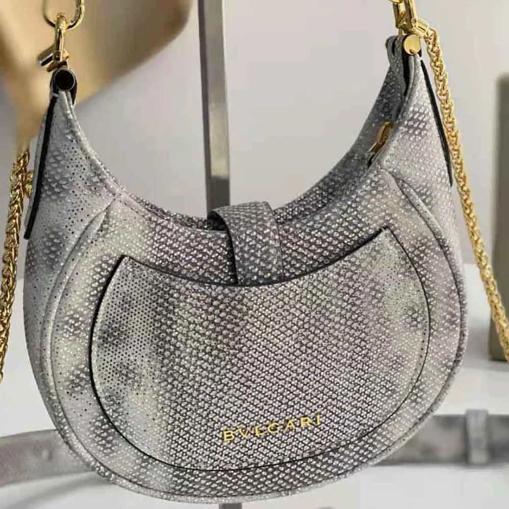 Bvlgari Serpenti Ellipse Crossbody Bag for Women in Silver