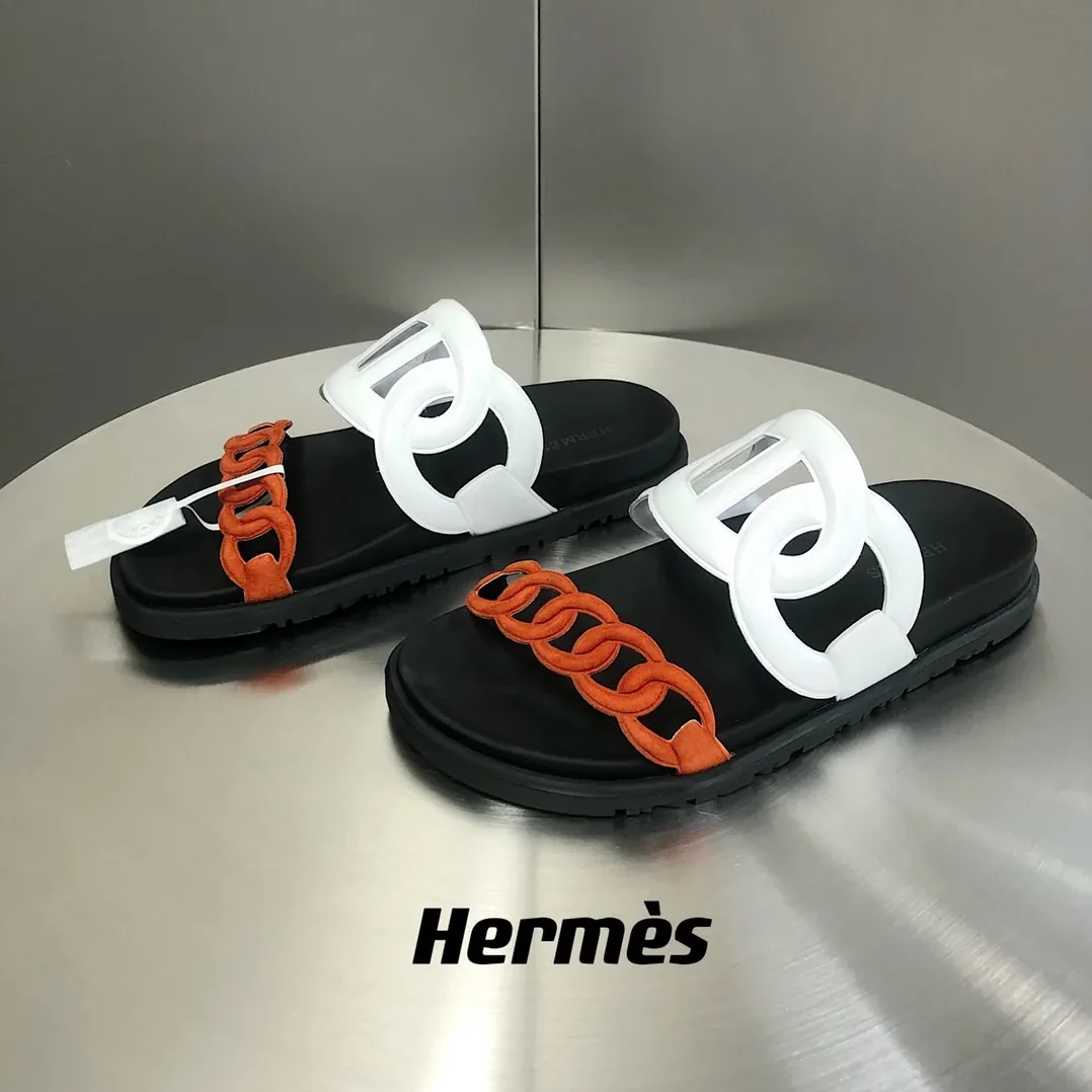 Hermes Extra Sandal Red in White Hermes Extra Sandal Red in White
