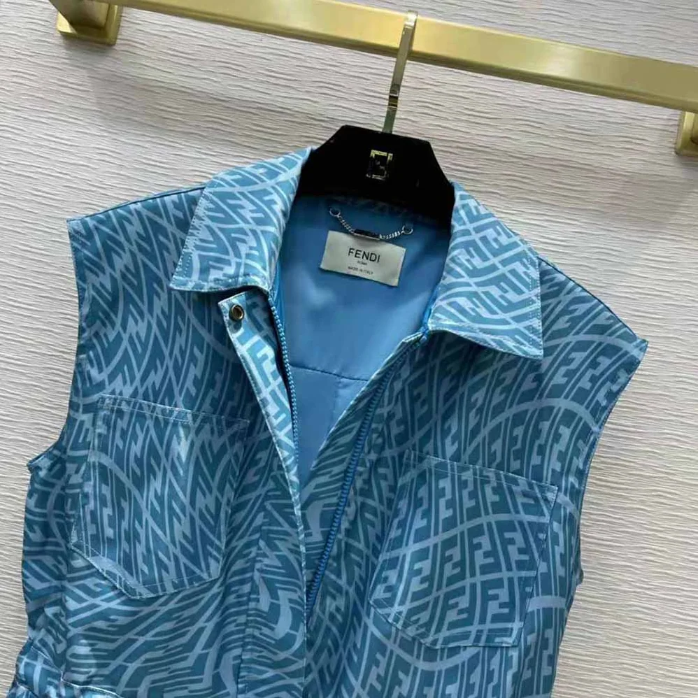 Fendi Jumpsuit Light Blue Denim Jumpsuit for Women
