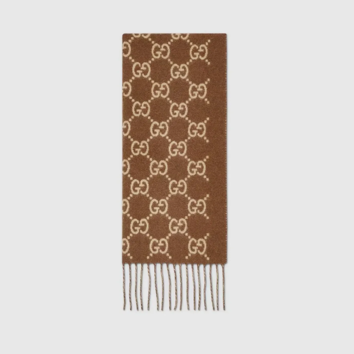 Gucci GG Scarf Brown And Beige /