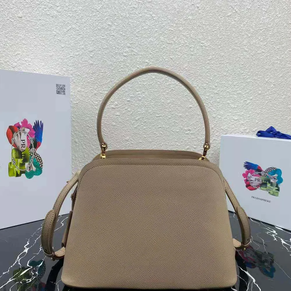Prada Medium Saffiano Leather Prada Matinee Bag for Women in Sandy Prada Medium Saffiano Leather Prada Matinee Bag for Women in Sandy