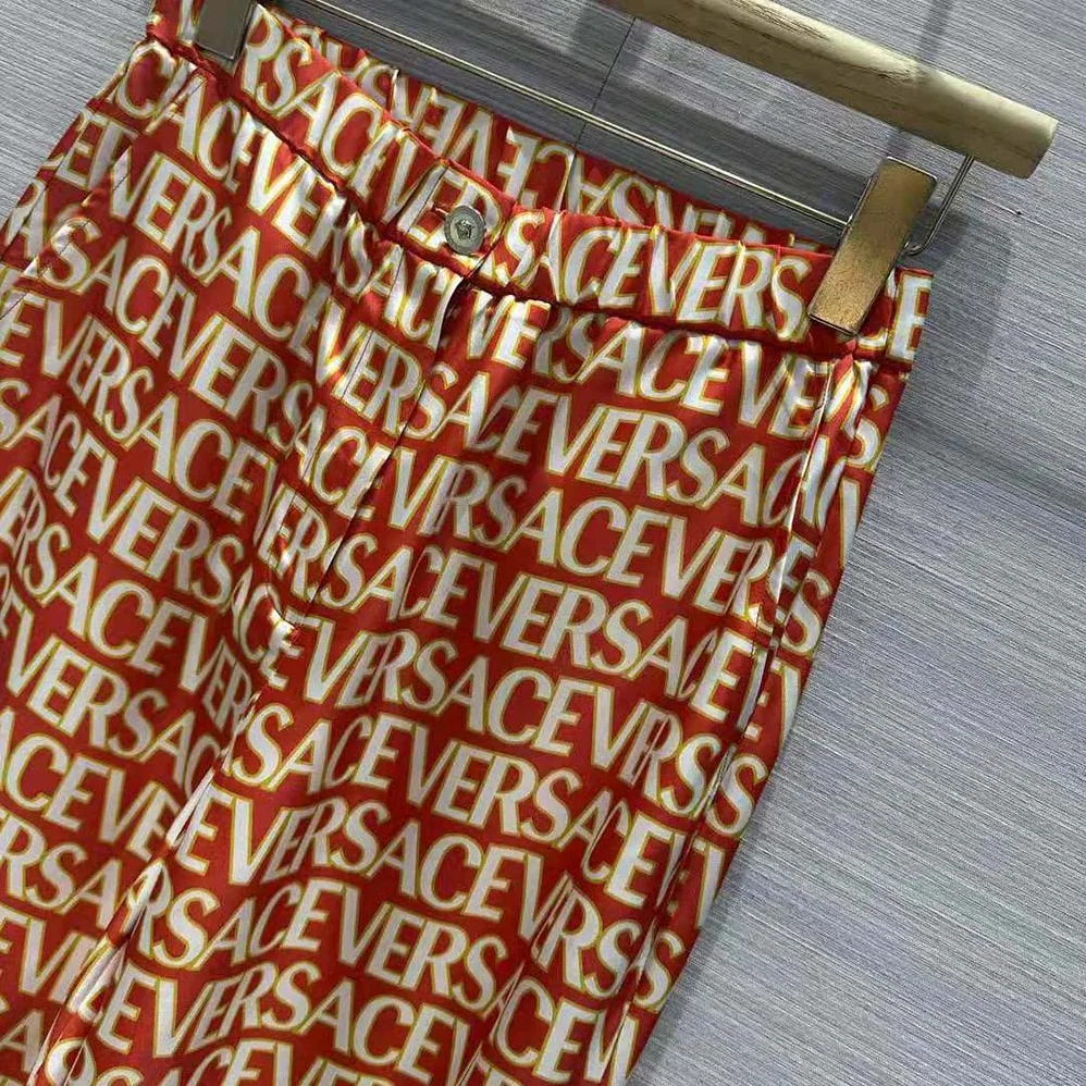 Versace Allover Silk Pants for Women Versace Allover Silk Pants for Women