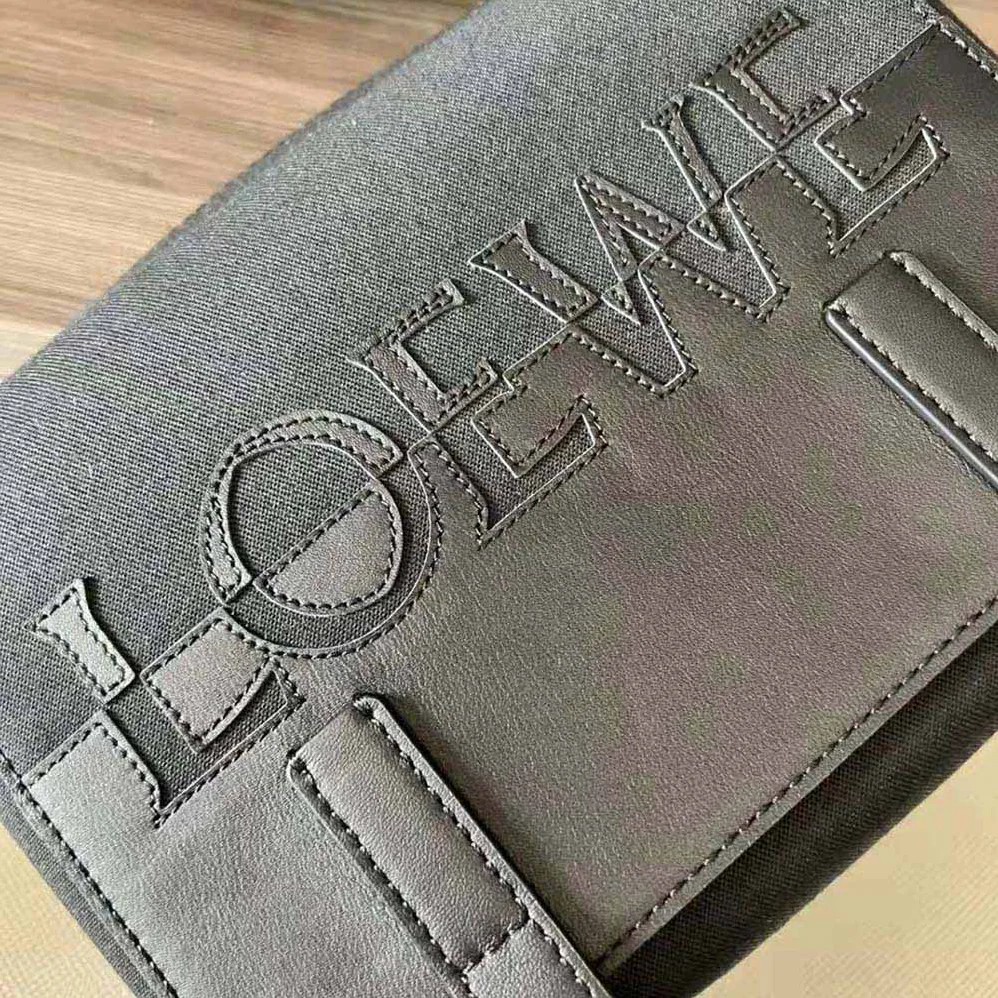 Loewe Signature XS Military Messenger Bag in Canvas and Classic Calfskin for Men Loewe Signature XS Military Messenger Bag in Canvas and Classic Calfskin for Men