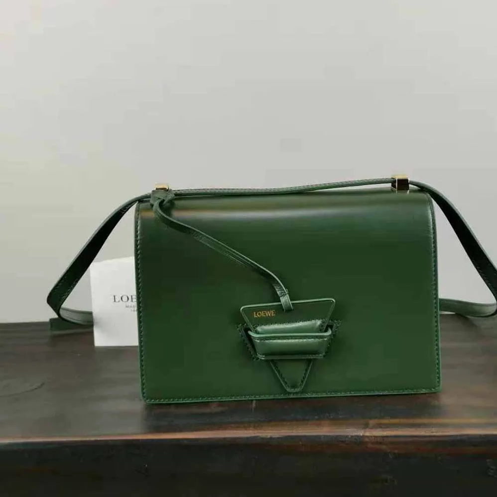 Loewe Barcelona Bag in Silk Calfskin for Women in Green