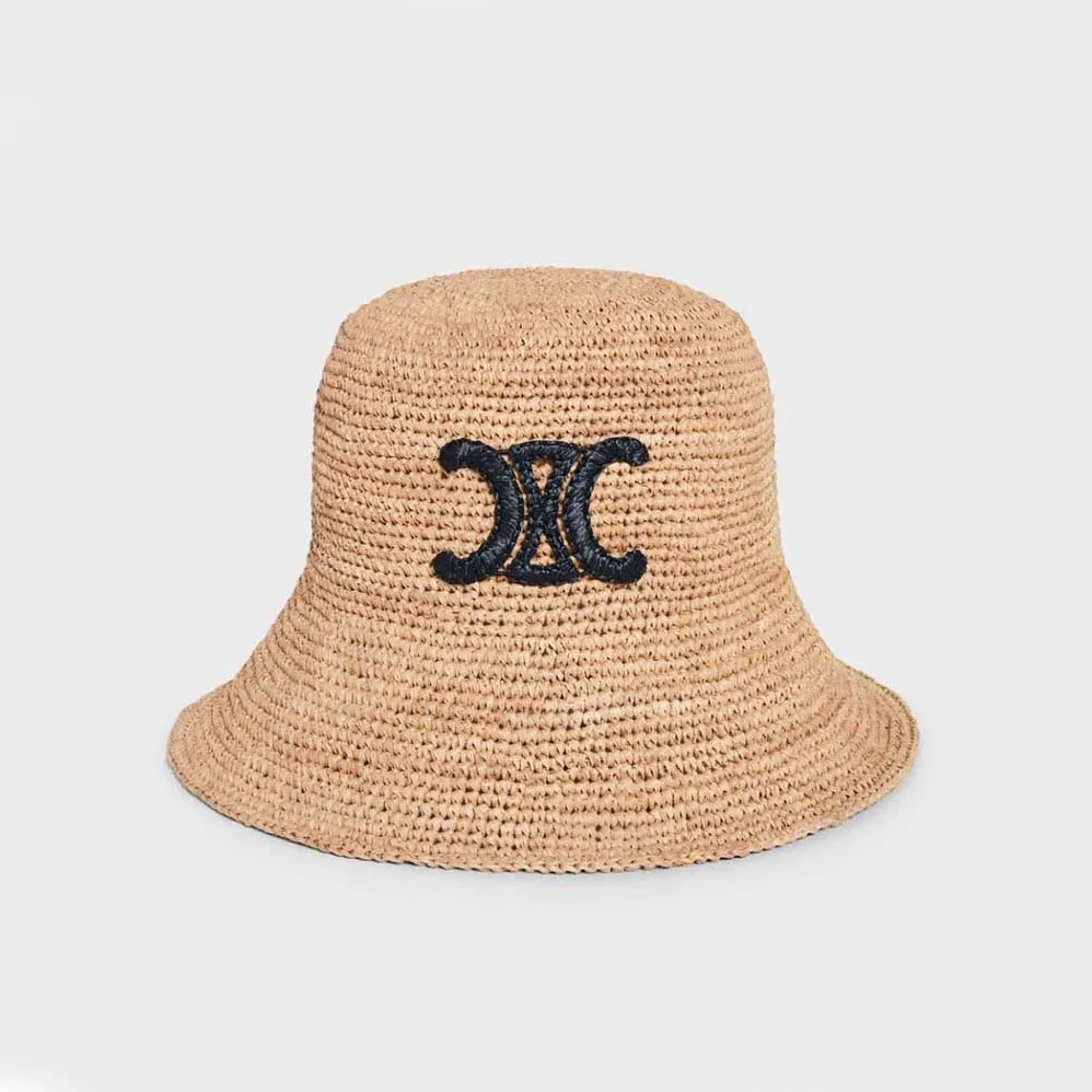 Celine Triomphe Hat in Raphia for Women