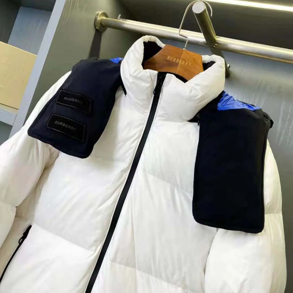 Burberry Detachable Hood Nylon Puffer Jacket for Women in White