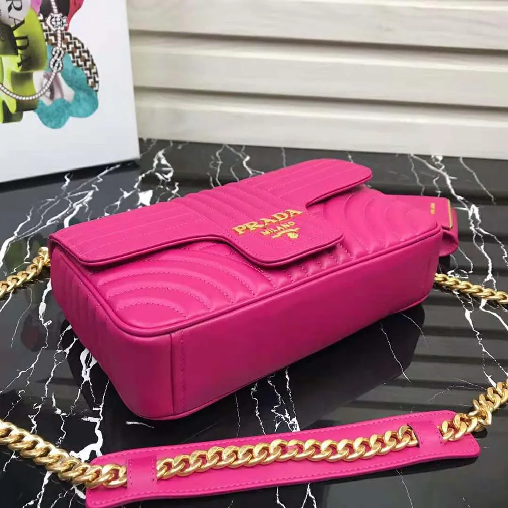 Prada Medium Leather Prada Diagramme Bag for Women in Rose