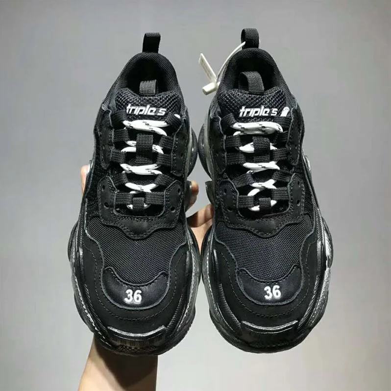 Balenciaga Shoes Triple S Clear Sole Trainers for Unisex in Black