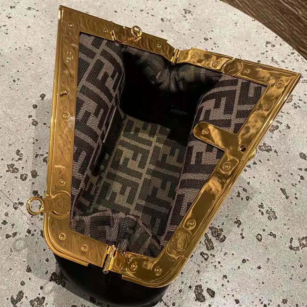 Fendi First Small Nappa Leather Bag for Women in Black Fendi First Small Nappa Leather Bag for Women in Black