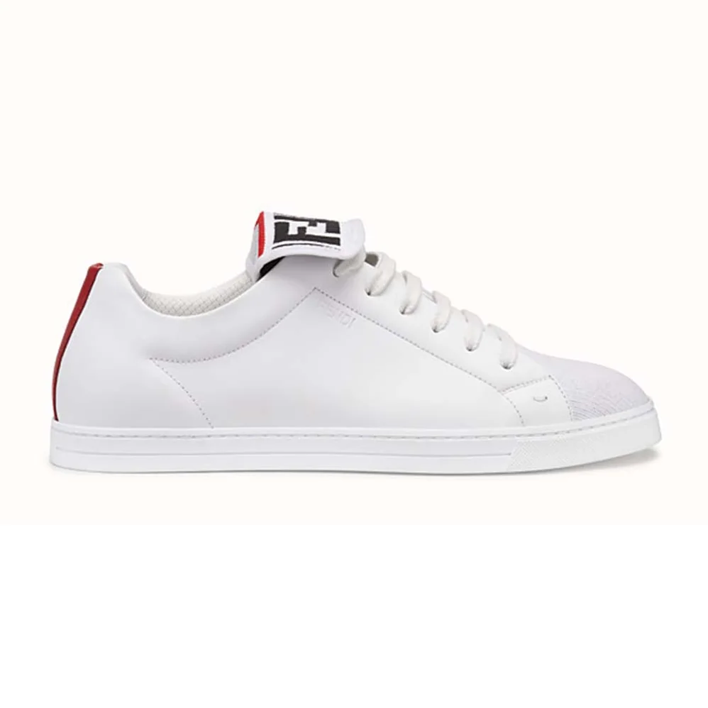 Fendi Sneakers Mesh and Leather Low-Tops for Men in White Fendi Sneakers Mesh and Leather Low-Tops for Men in White