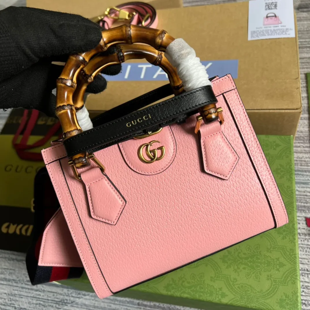 Gucci Diana Mini Tote Bag in Pink Gold Hardware