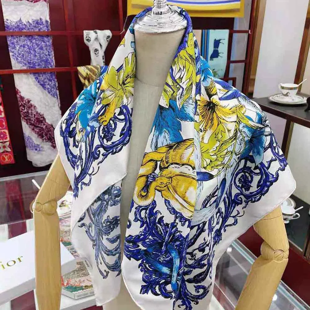 Dior Le Monde Square Scarf Multicolor Silk Twill for Women