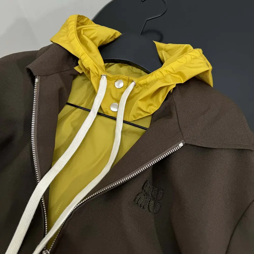Miu Miu Kid Mohair and Technical Pongé Blouson Jacket for Women Miu Miu Kid Mohair and Technical Pongé Blouson Jacket for Women