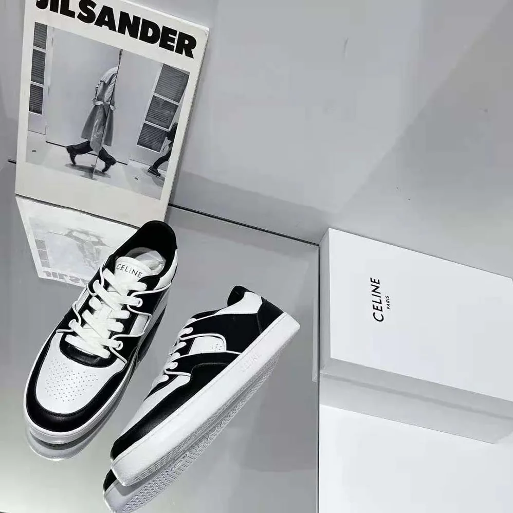 Celine CT-04 Low Lace-Up Sneaker in Calfskin for Unisex in Black