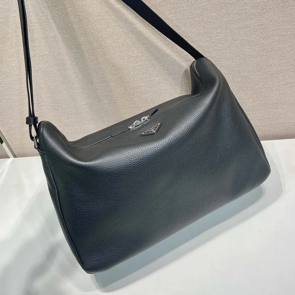 Prada Leather Shoulder Bag for Men in Black Prada Leather Shoulder Bag for Men in Black