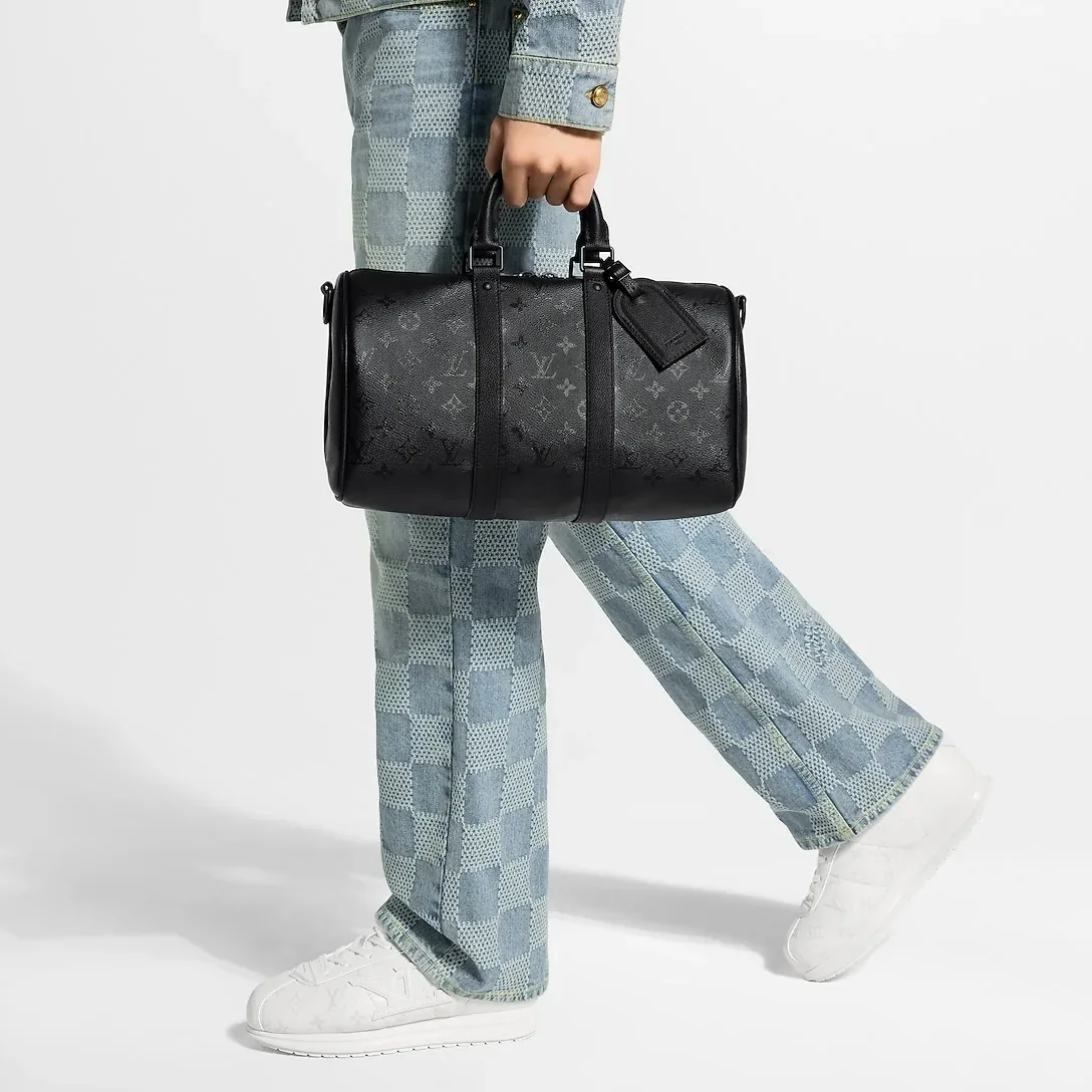 Louis Vuitton Keepall Bandouliere 35 Travel Bag / Black Monogram Midnight Black Hardware