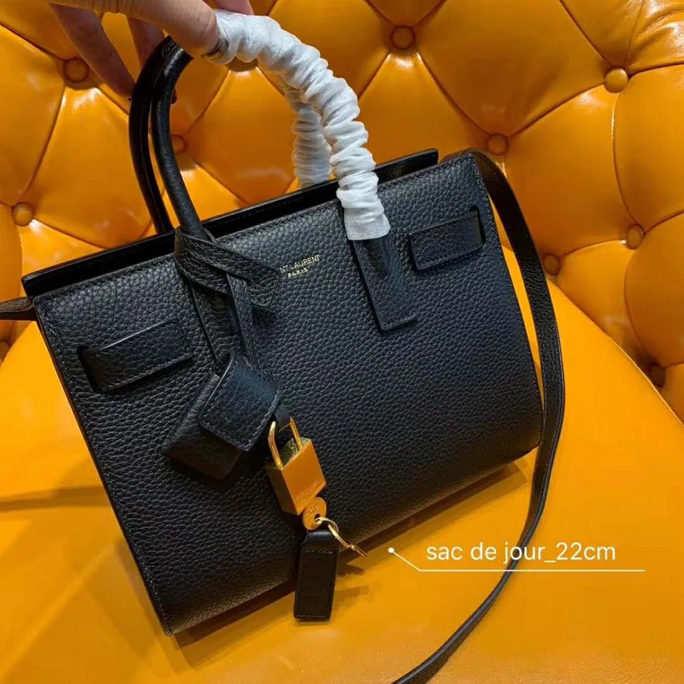 Saint Laurent YSL Classic Sac De Jour Nano Grained for Women in Black Saint Laurent YSL Classic Sac De Jour Nano Grained for Women in Black
