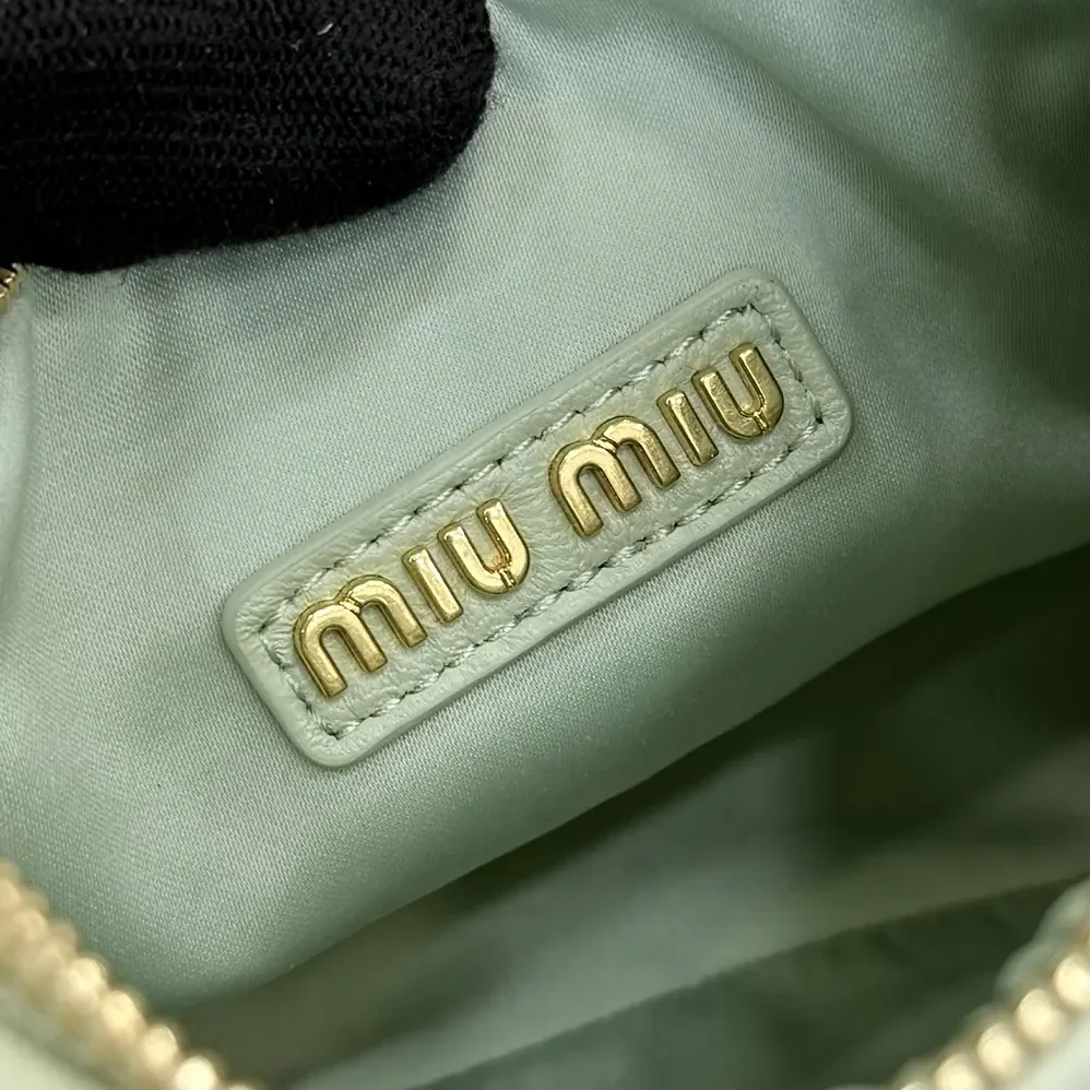 Miu Miu Wander Matelassé Nappa Leather Hobo Bag for Women in Aqua