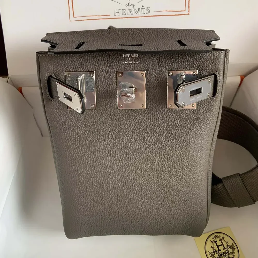 Hermes Hac A Dos PM Backpack for Unisex in Gray