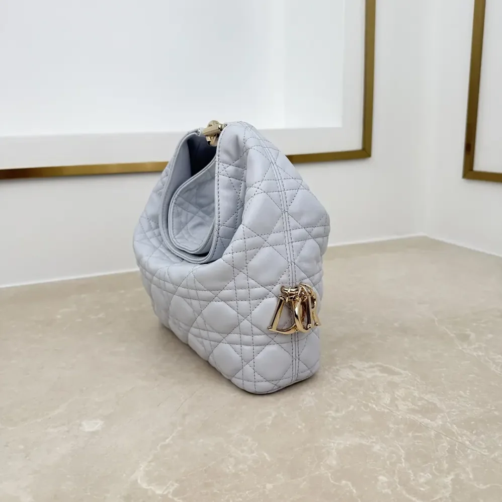 Dior Small Dior Toujours Hobo Bag Ice Blue Cannage Lambskin for Women Dior Small Dior Toujours Hobo Bag Ice Blue Cannage Lambskin for Women
