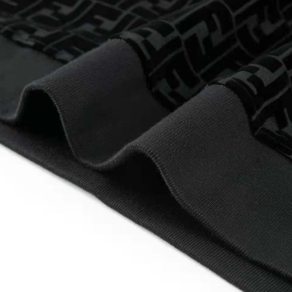 Fendi Black Piqué Sweatshirt-FY1077AFRJF0ABB for Men