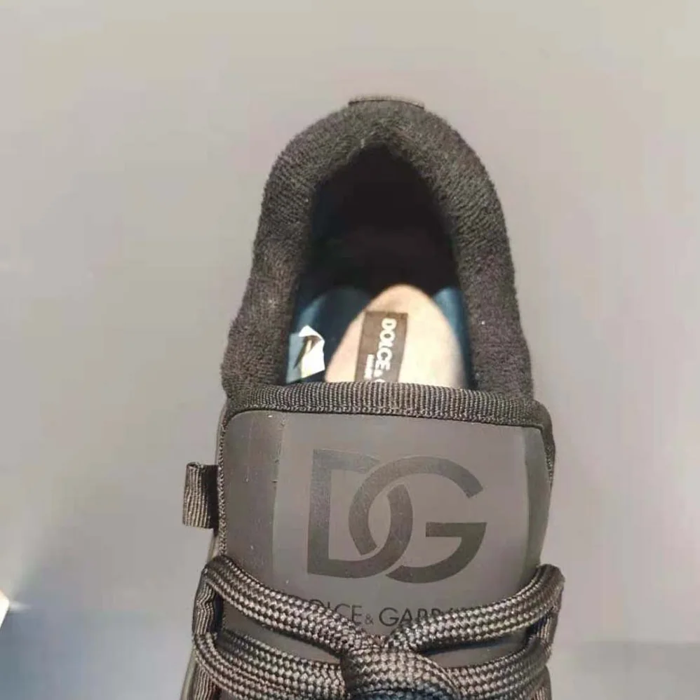 Dolce Gabbana D&G Mixed-Material Portofino Sneakers for Unisex in Black Dolce Gabbana D&G Mixed-Material Portofino Sneakers for Unisex in Black