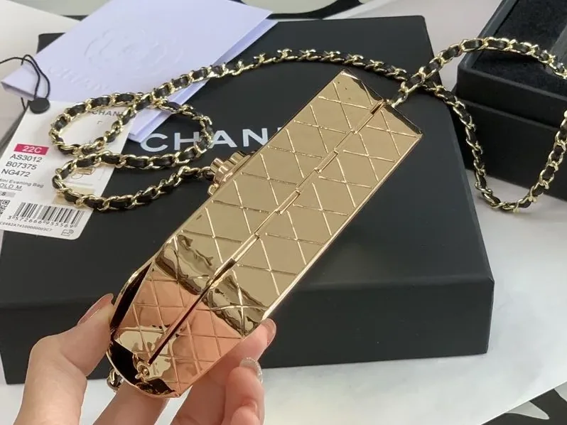 Chanel Evening Flap Bag Small Crossbody in Gold Metalic Gold Hardware Chanel Evening Flap Bag Small Crossbody in Gold Metalic Gold Hardware