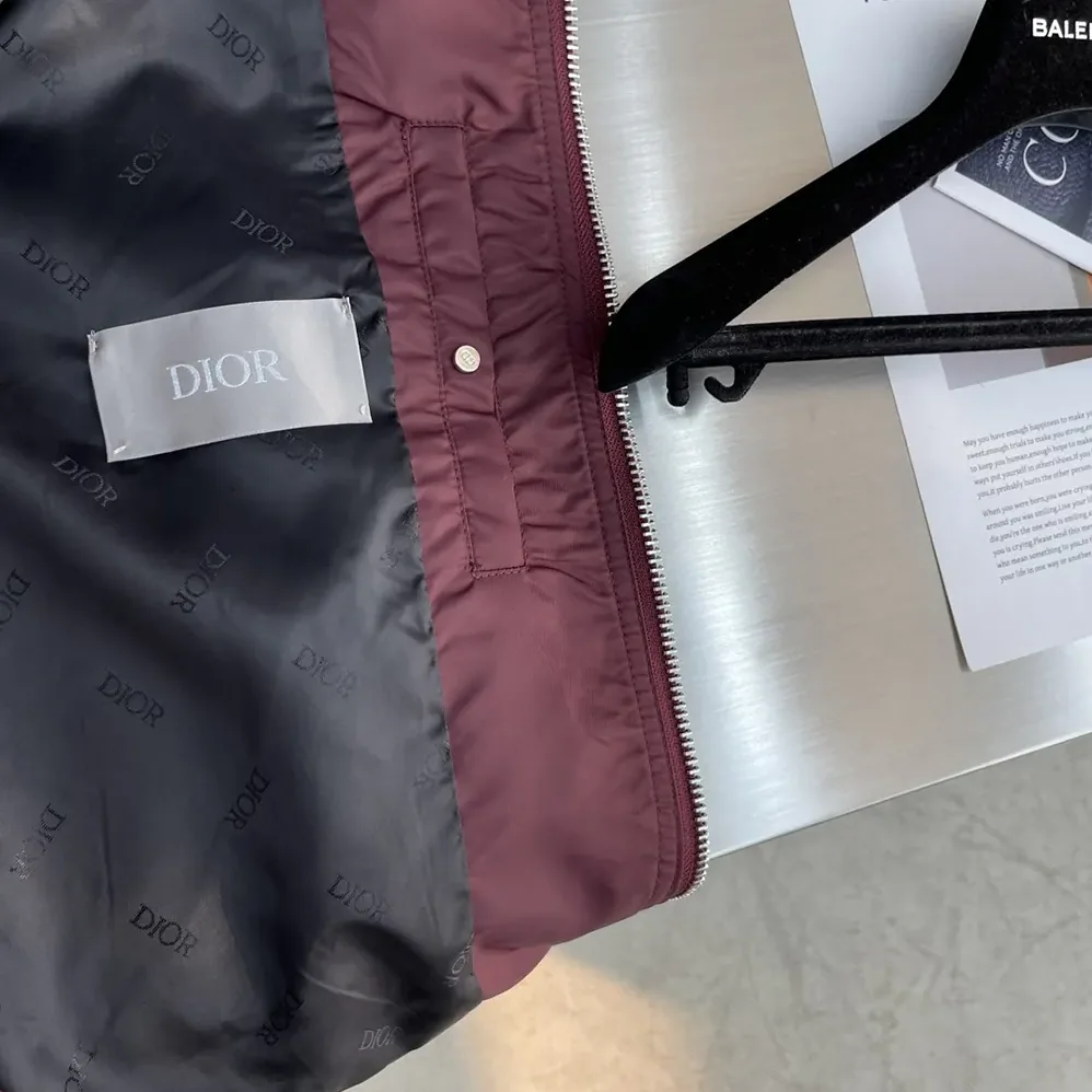 Dior Christian Dior Couture Bomber Jacket Burgundy Technical Fabric for Women Dior Christian Dior Couture Bomber Jacket Burgundy Technical Fabric for Women