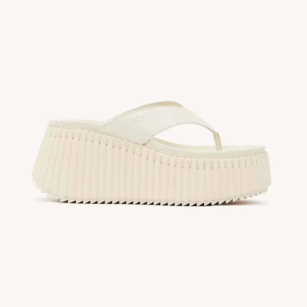 Chloe Nama Wedge Slide for Women in White