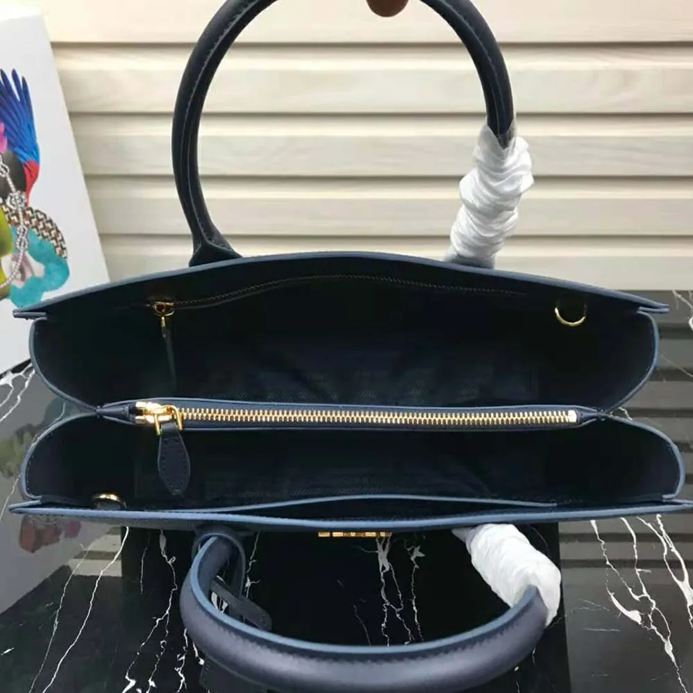 Prada Large Saffiano Leather Handbag for Women in Navy Prada Large Saffiano Leather Handbag for Women in Navy