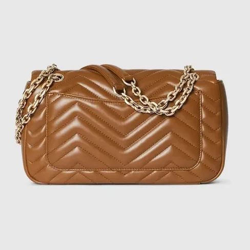Gucci Marmont Medium Shoulder Bag in Brown Light Gold Hardware Gucci Marmont Medium Shoulder Bag in Brown Light Gold Hardware