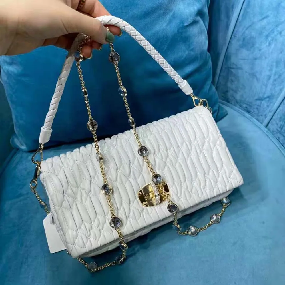 Miu Miu Crystal Cloqué Nappa Leather Bag for Women