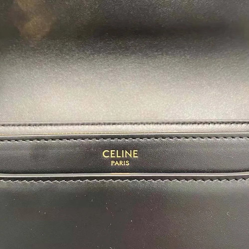 Celine Chain Bag 16 in Satinated Calfskin for Women in Black Celine Chain Bag 16 in Satinated Calfskin for Women in Black
