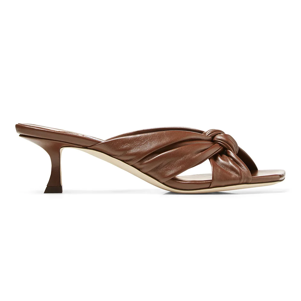 Jimmy Choo Avenue 50 Latte Nappa Leather Mules for Women in Brown Jimmy Choo Avenue 50 Latte Nappa Leather Mules for Women in Brown