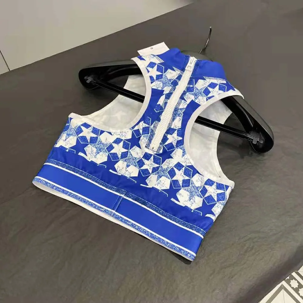 Dior Sports Bra Fluorescent Blue Dior Étoile Technical Jersey for Women Dior Sports Bra Fluorescent Blue Dior Étoile Technical Jersey for Women