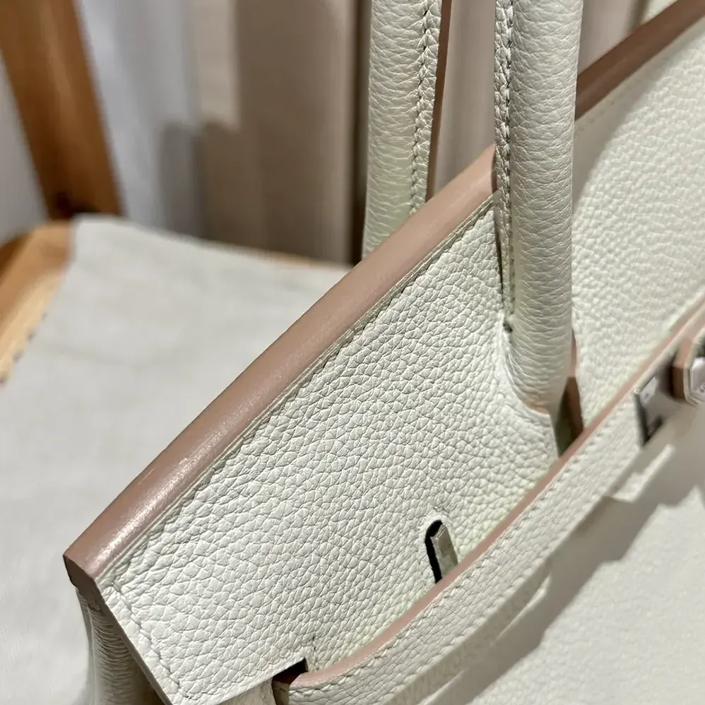 Hermes Birkin 30 Bag in Epsom Leather with Silver Hardware in White/Silver Hermes Birkin 30 Bag in Epsom Leather with Silver Hardware in White/Silver