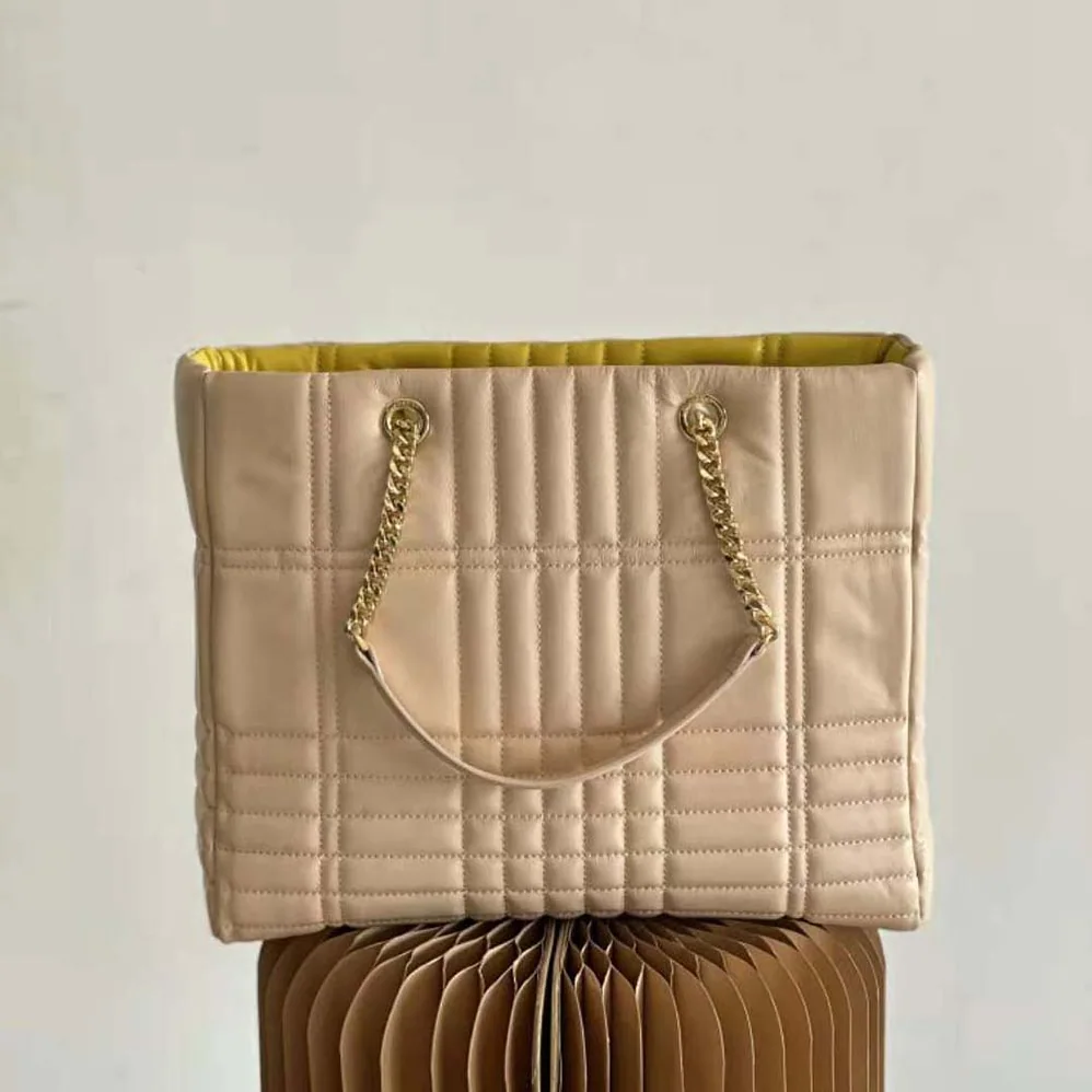 Burberry Medium Quilted Lambskin Lola Shopper Bag for Women in Sandy