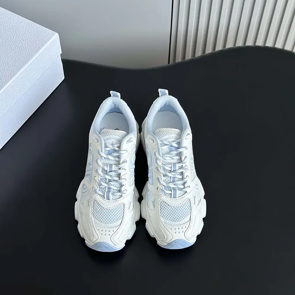 Dior Chrono Sneaker White and Sky Blue Mesh and Leather for Unisex in Effect Panels