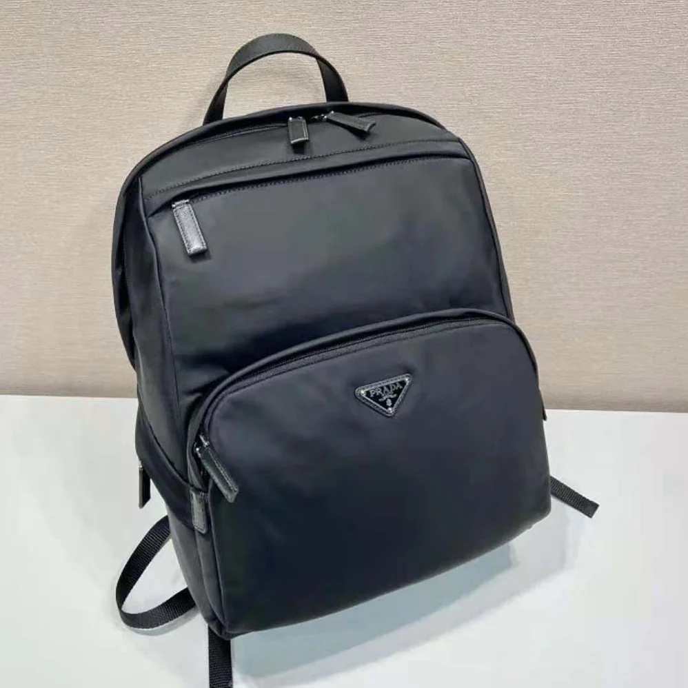 Prada Re-Nylon and Saffiano Leather Backpack for Men in Black Prada Re-Nylon and Saffiano Leather Backpack for Men in Black