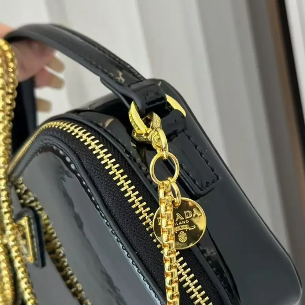 Prada Odette Patent Leather Mini-bag for Women in Black